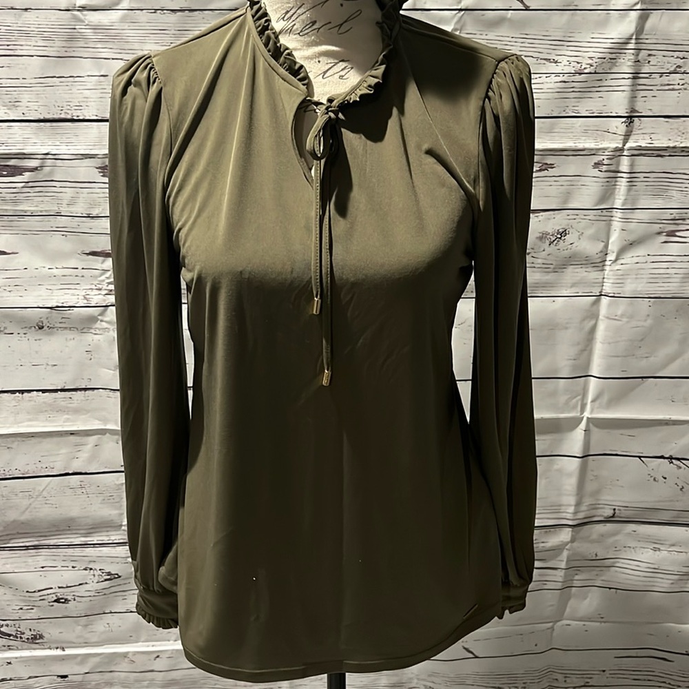 Olive Green Long Sleeve Women's Top